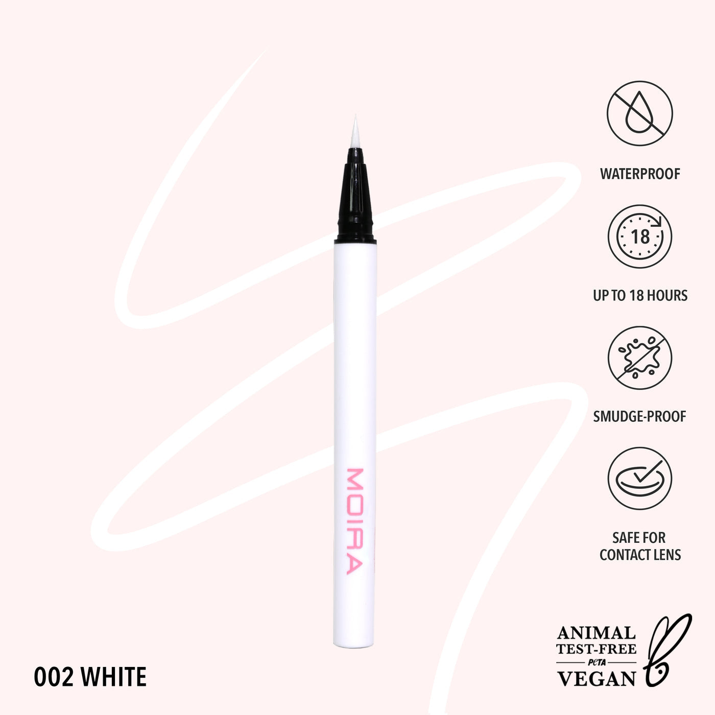 Precision Liquid Eyeliner 002 White - Waterproof Smudge-Proof Makeup for Winged Liner & Graphic Looks - Perfect for Daily Wear, Parties & Special Occasions