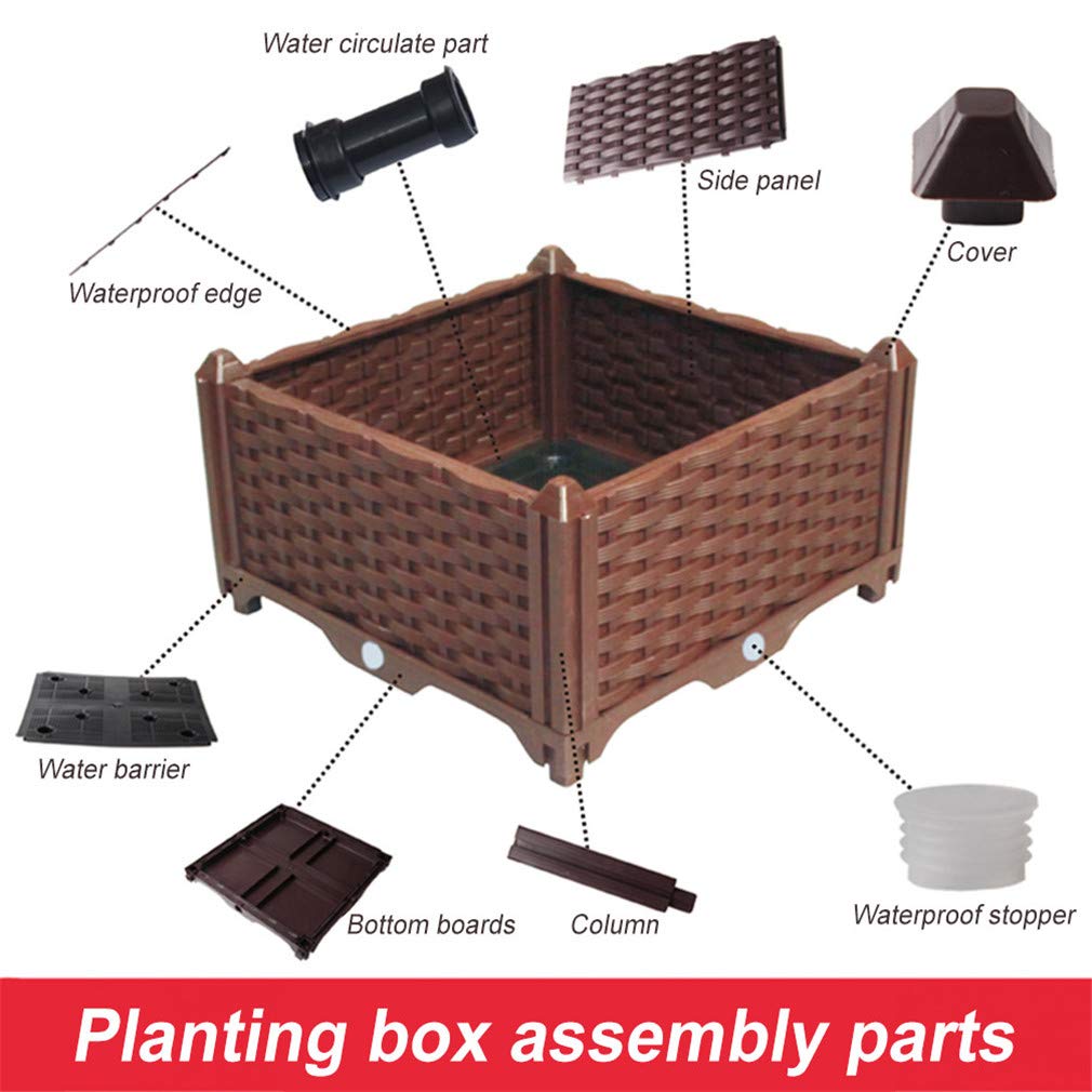 Hershii 76.77 x 15.35 x 8.66 Inch Brown Plastic Raised Garden Bed Kit - Rectangular Planter Box for Vegetables, Herbs, Flowers & Succulents - Indoor & Outdoor Gardening Container - Perfect for Patio, Balcony, Backyard & Urban Farming