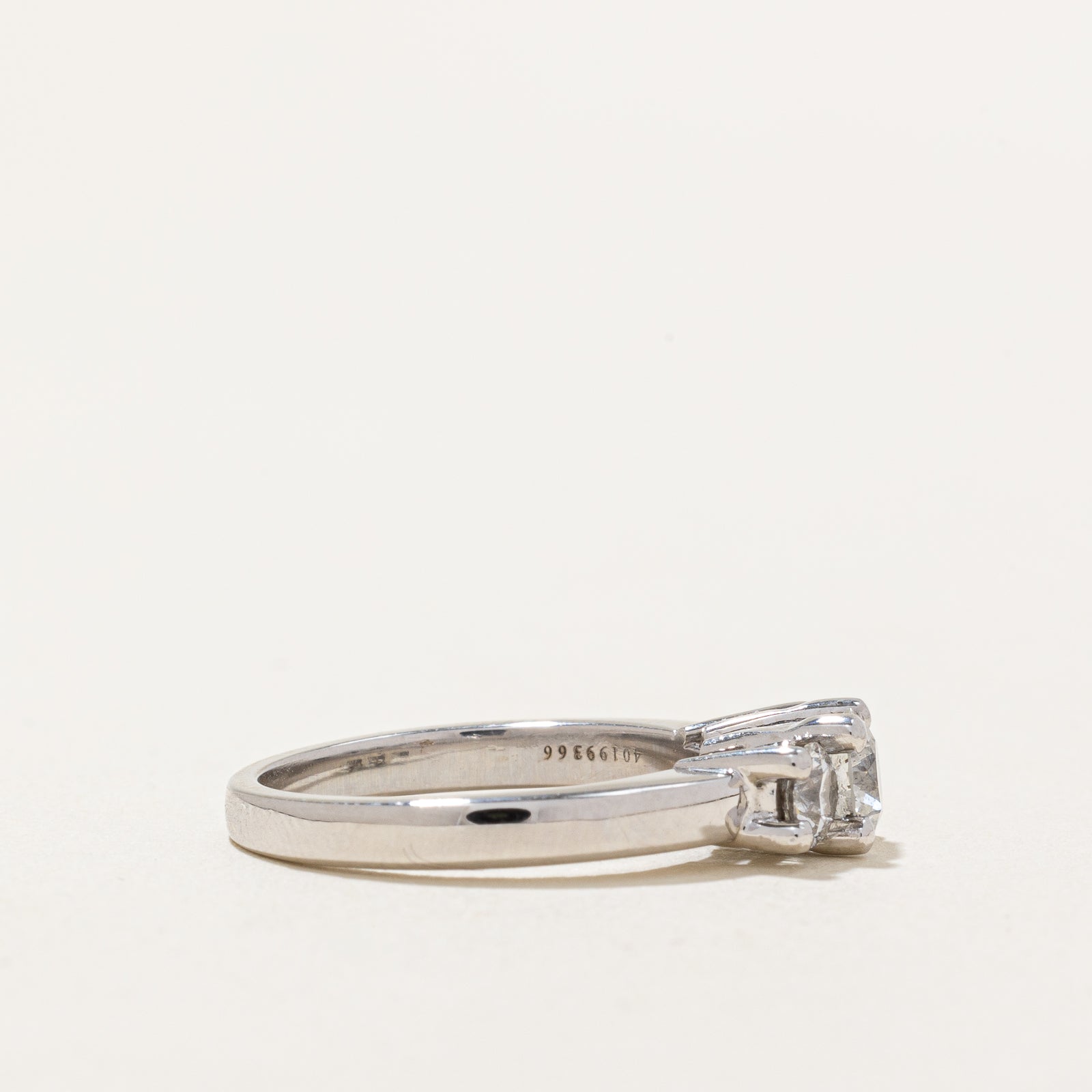 Birks Three Stone Diamond White Gold Ring | 0.43ct Total Weight | Size 5 | Elegant Engagement, Wedding, or Anniversary Jewelry Gift