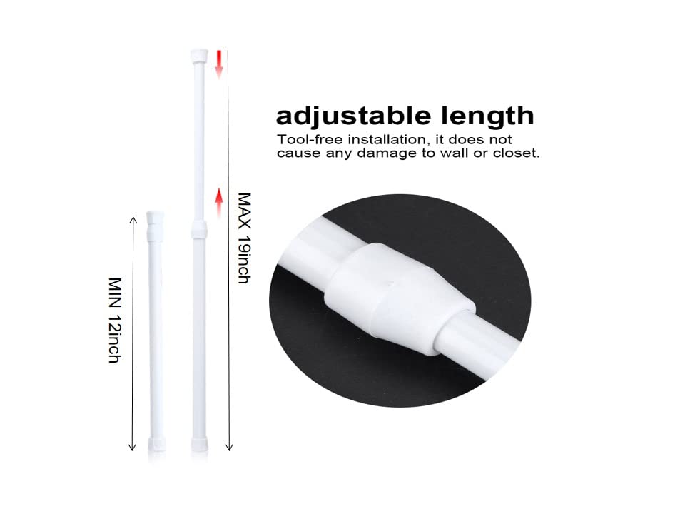 Adjustable Spring Loaded Tension Shower Curtain Rod - Extendable Closet Window Rail Pole for Bathroom, Kitchen & Home Decor