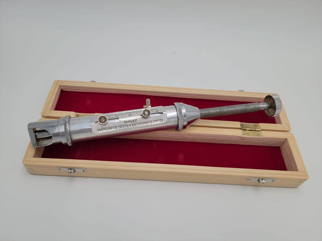 Yantra Tablet Hardness Tester - Monsanto Type with Wooden Case | Pharmaceutical Lab Equipment for Quality Control Testing