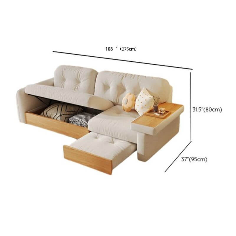 Trendy Solid Color Scratch-Resistant Sofa Couch with Storage - 3-Seater Modern Living Room Furniture for Small Spaces & Apartments