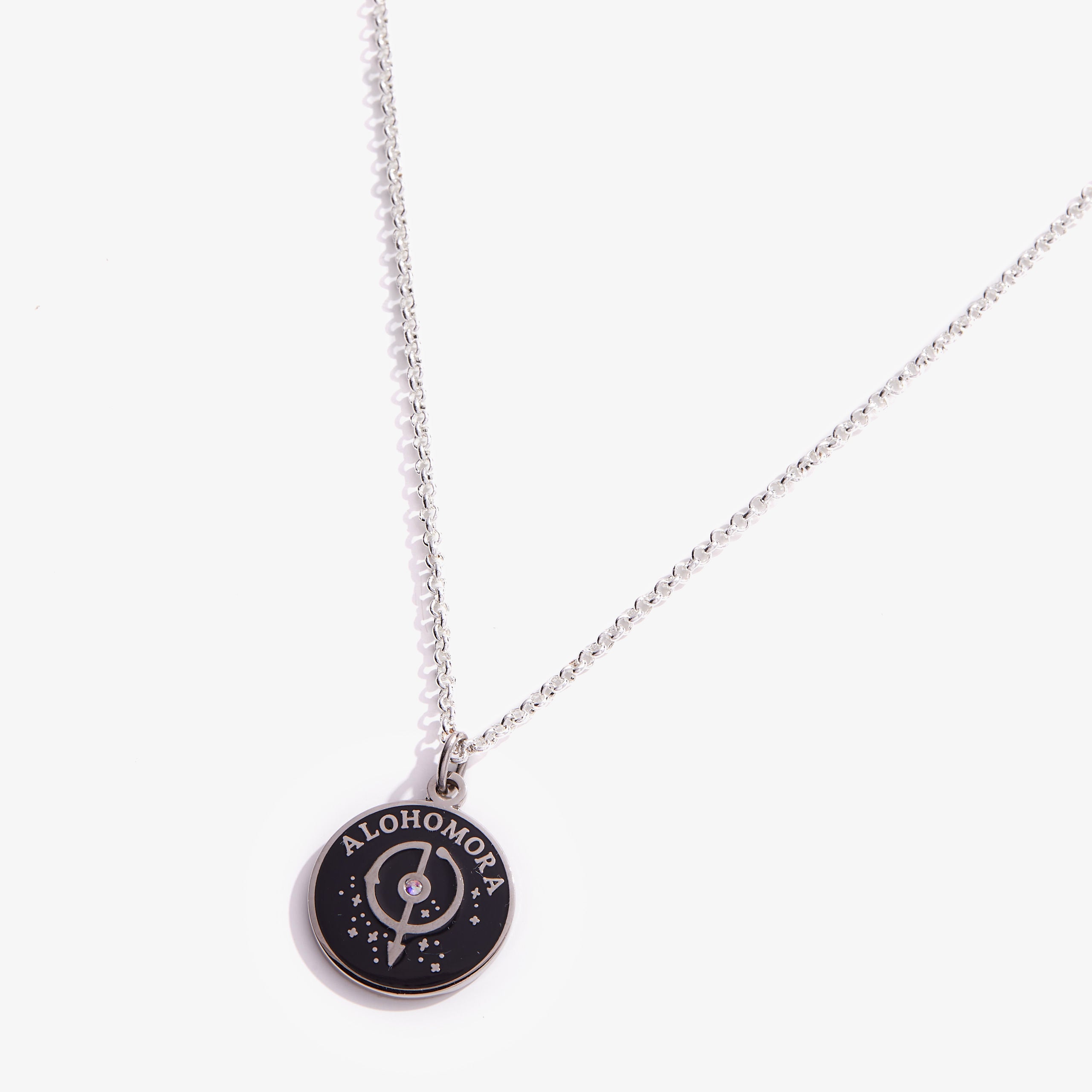 Harry Potter 'Alohomora' Spell Necklace - Adjustable Chain with Hogwarts Charm - Perfect for Cosplay, Gift Giving & Wizarding World Fans