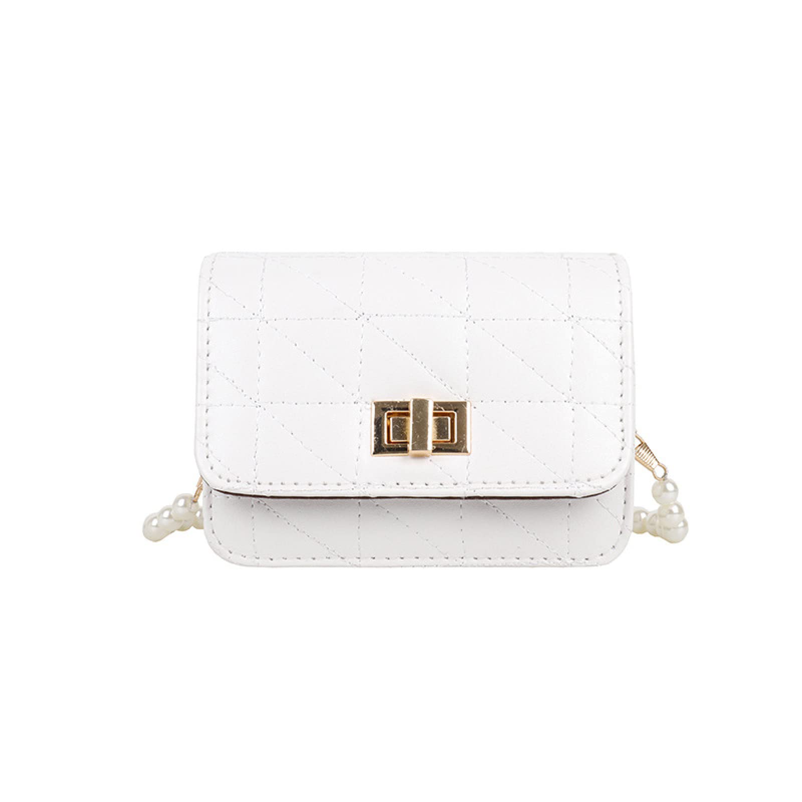Elegant Pearl Chain Crossbody Bag for Women - Vintage Embroidery Mini Square Purse | Perfect for Parties, Weddings & Daily Use