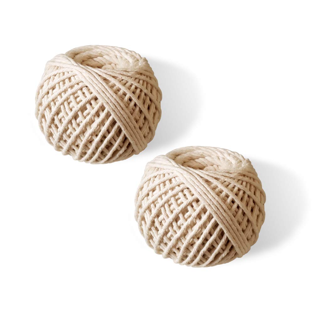 Butcher's Kitchen Twine - Food Grade White String for Meat Trussing, Gardening | 2-Pack 370ft