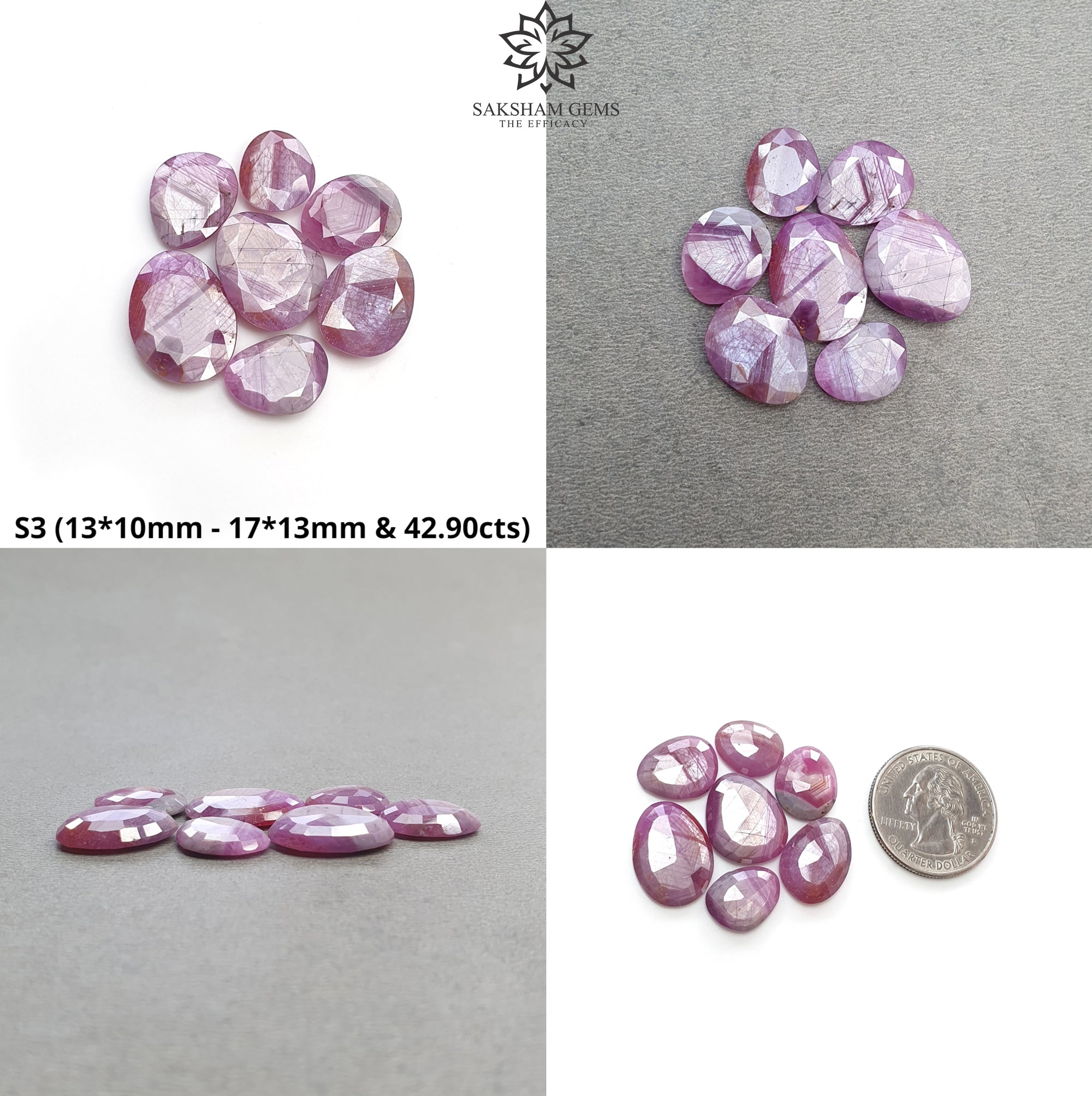 Natural Untreated Golden Brown Sapphire Egg Shape Set - Chocolate Pink Blue & Silver Sheen Gemstone Jewelry for Engagement, Wedding & Special Occasions