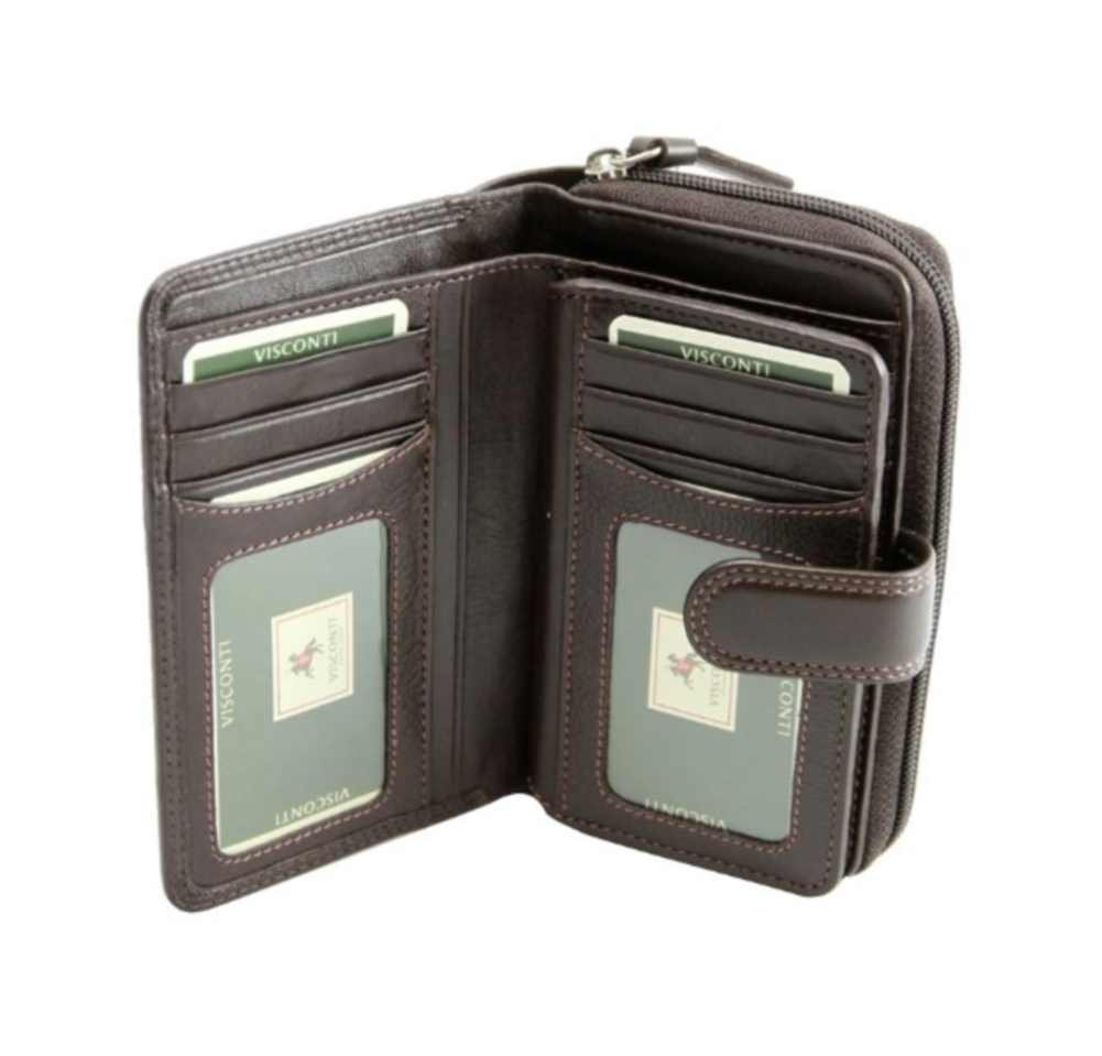 Visconti Heritage-33 Women's Genuine Leather Multi-Function Card Holder Wallet & Purse - Perfect for Everyday Use, Travel, and Gift Giving