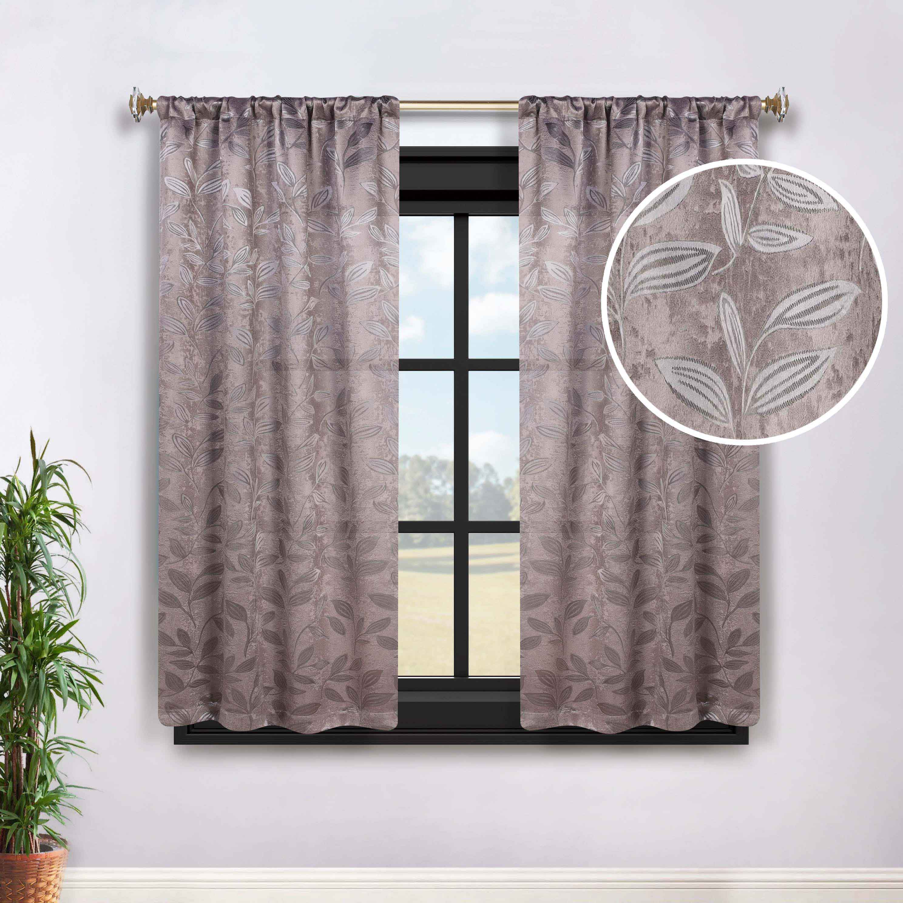 Blackout Curtains with Rod Pocket - Set of 2 Panels for Room Darkening & Privacy - Perfect for Bedrooms, Living Rooms & Home Theater
