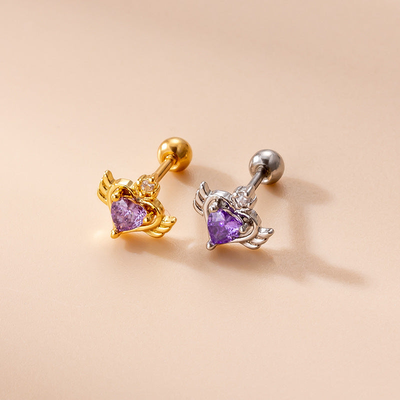 20G Cartilage Heart Stud Earrings - Flat Back Hypoallergenic Earrings for Sensitive Ears | Perfect for Daily Wear, Valentine's Gifts & Special Occasions