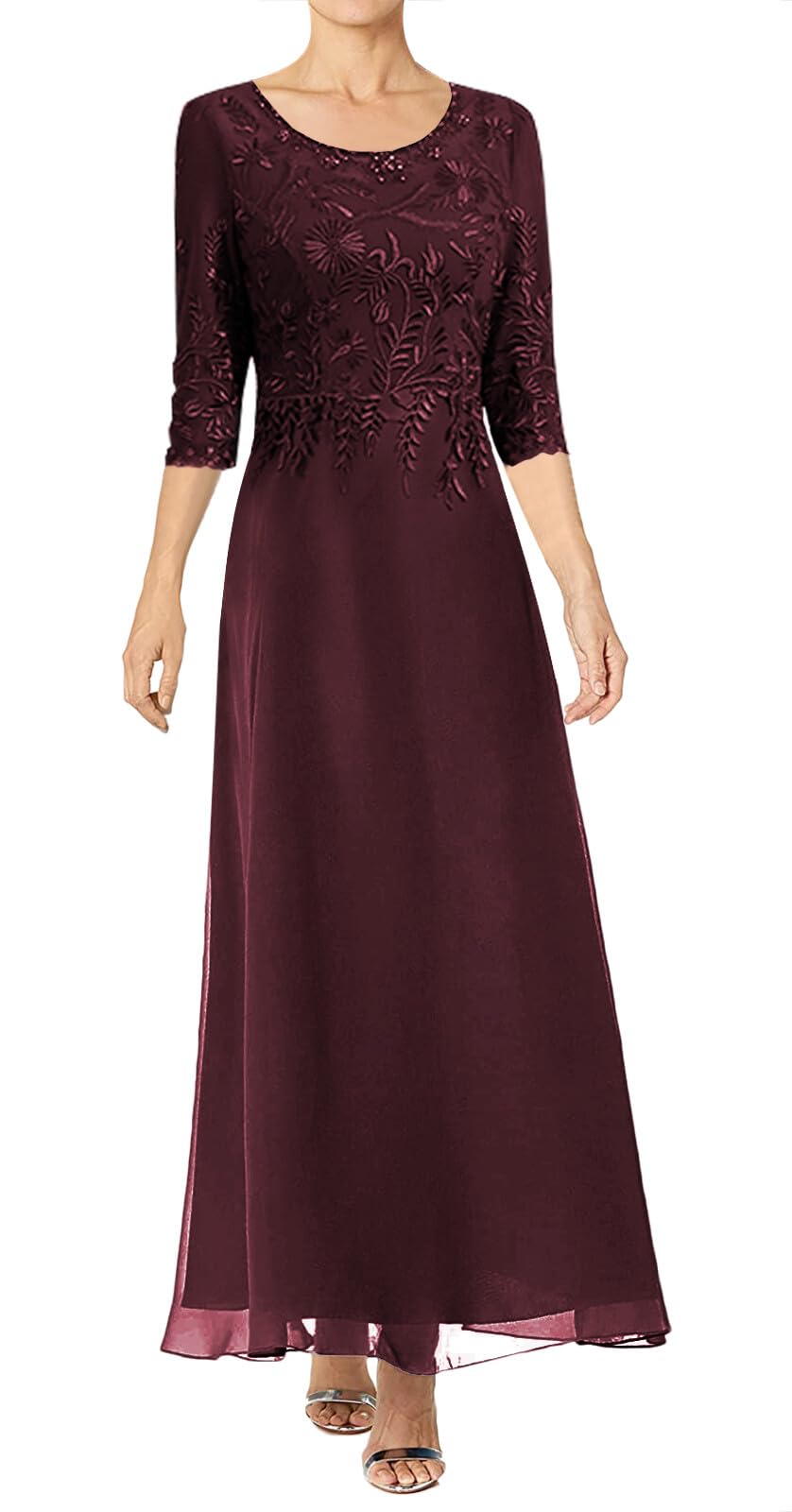 JAEDEN Elegant Lace Mother of The Bride Dresses 2025 - Flowy Chiffon Long Formal Evening Gown for Wedding, Cocktail Party & Special Occasions