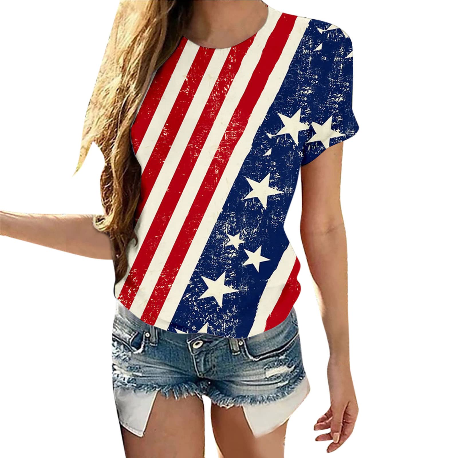 Women's Casual Summer Printed Short Sleeve T-Shirt - Loose Fit Round Neck Blouse Top for Women | Perfect for Beach, Vacation & Everyday Wear