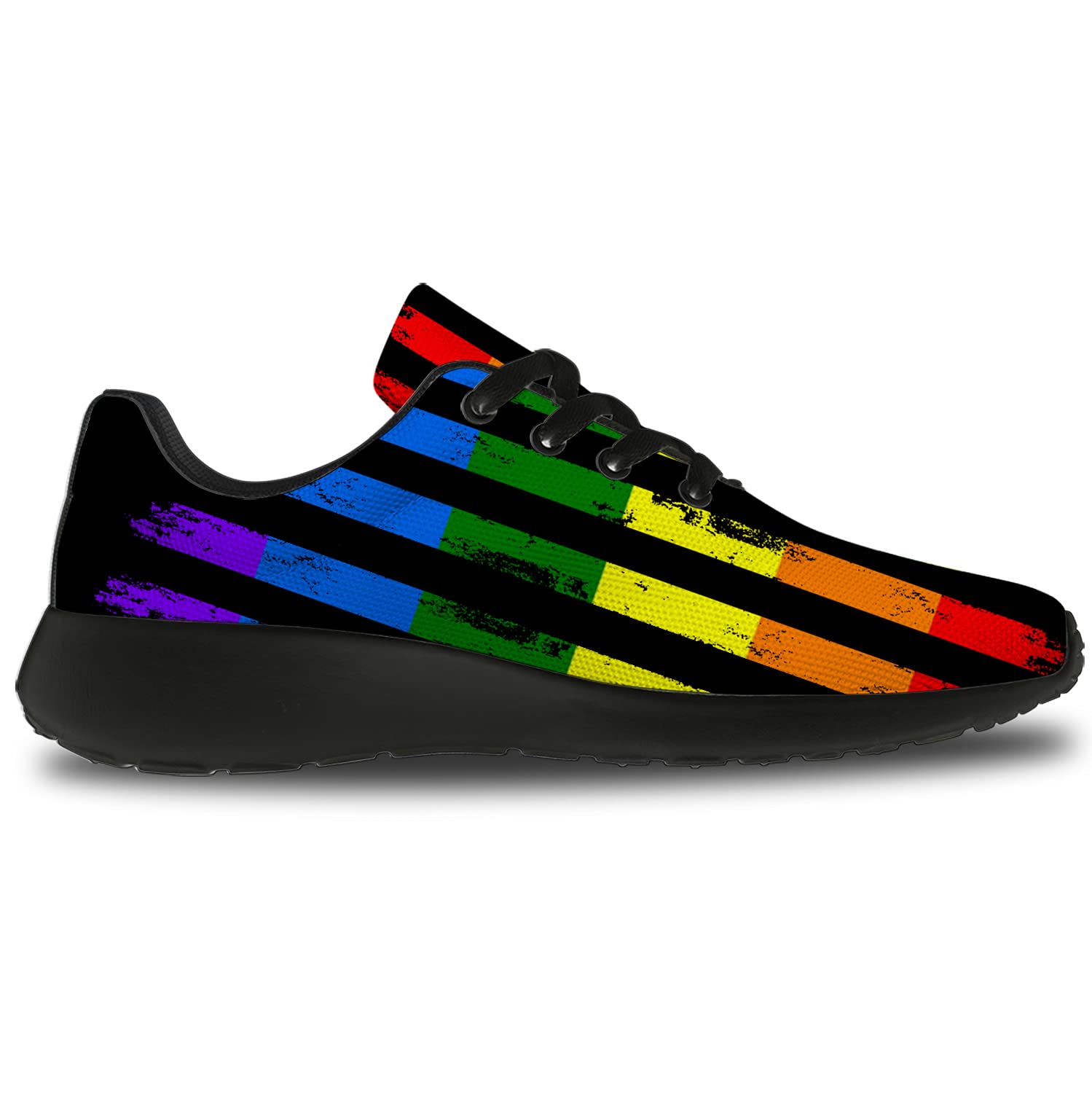 Unisex Pride Running & Walking Shoes - LGBT Rainbow & American Flag Sneakers for Men & Women - Size 10 Men/11.5 Women - Perfect for Pride Parades, Gym Workouts & Casual Wear