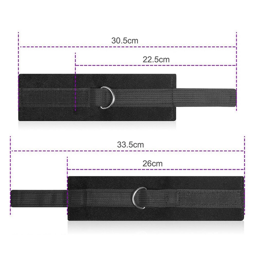 Premium Under Bed Restraint Kit for Couples - King/Queen Size Bondage Straps with Handcuffs & Blindfold - BDSM Bed Restraints for Adult Play & Spicing Up Your Sex Life - Perfect for Couples' Bedroom Fun & Role Play Scenarios
