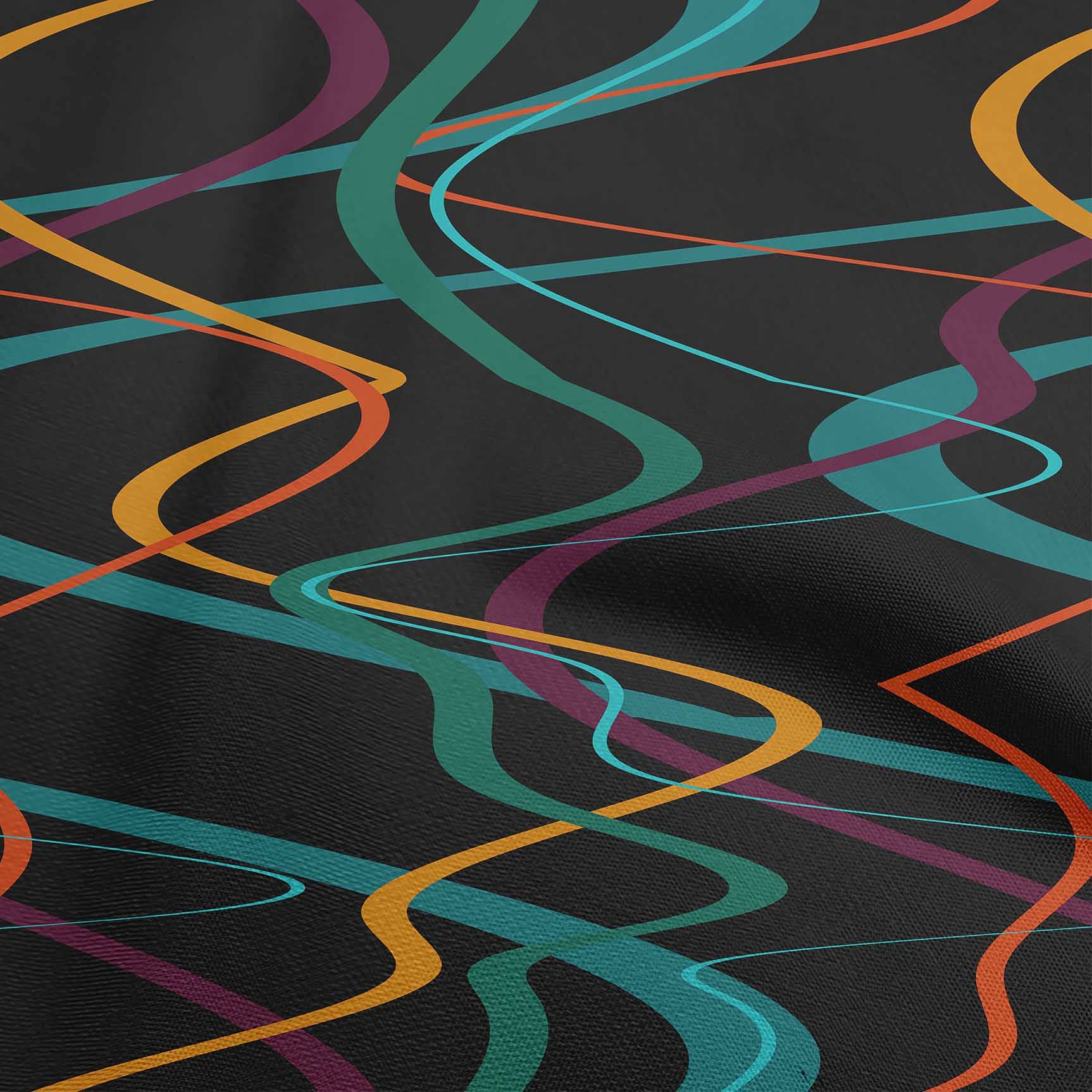 Premium 100% Cotton Cambric Black Geometric Print Fabric by The Yard - 42 Inch Wide for Dresses, Skirts & DIY Fashion Projects
