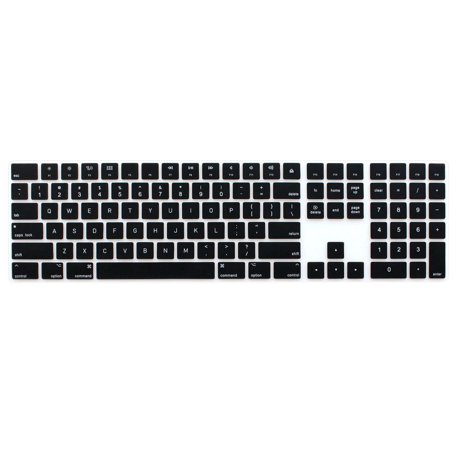 Ultra Thin Silicone Keyboard Cover for Apple iMac Magic Keyboard with Numeric Keypad (2017-2019 Model A1843) - Wireless Bluetooth Full-Size Keyboard Protector | Perfect for Office, Home & Travel Use (Black)