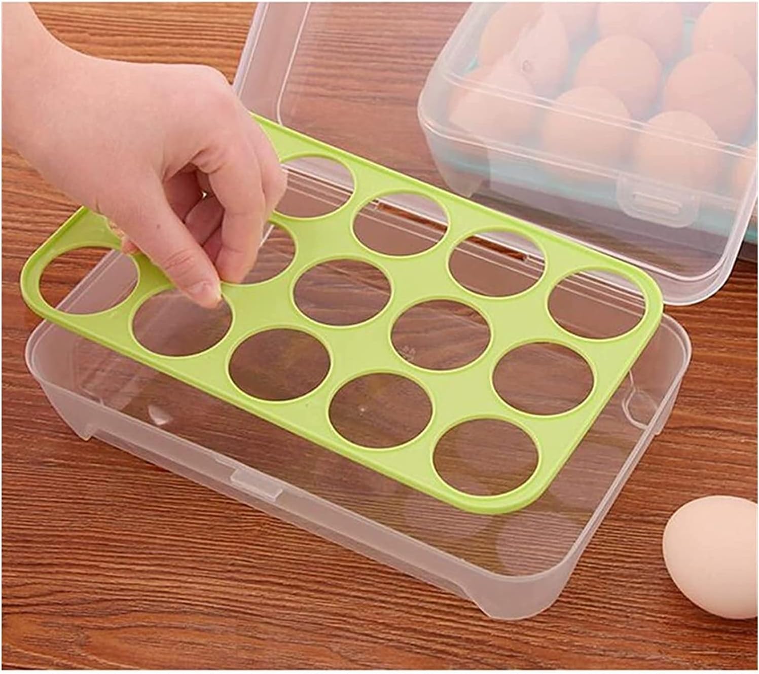 EARTHCONE Reusable Egg Storage Container - 15 Egg Capacity Refrigerator Organizer, Single Layer Egg Tray for Kitchen & Fridge - Perfect for Farm Fresh Eggs, Camping & Meal Prep (1 Pack)