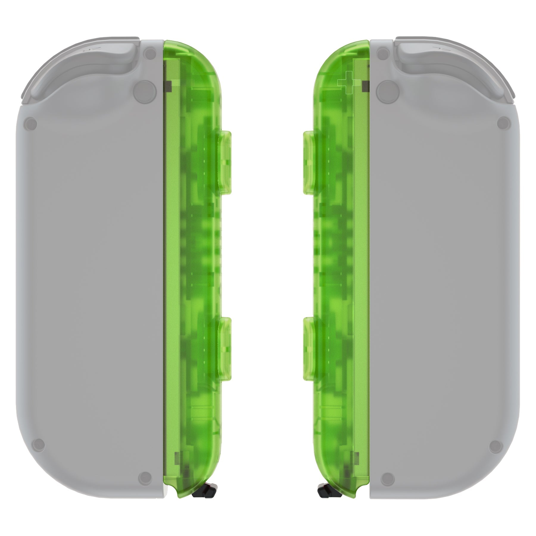 eXtremeRate 2 Pack Clear Green Custom Replacement Shell for Nintendo Switch Joy-Con Straps - Perfect for Gaming Accessories & Controller Mods