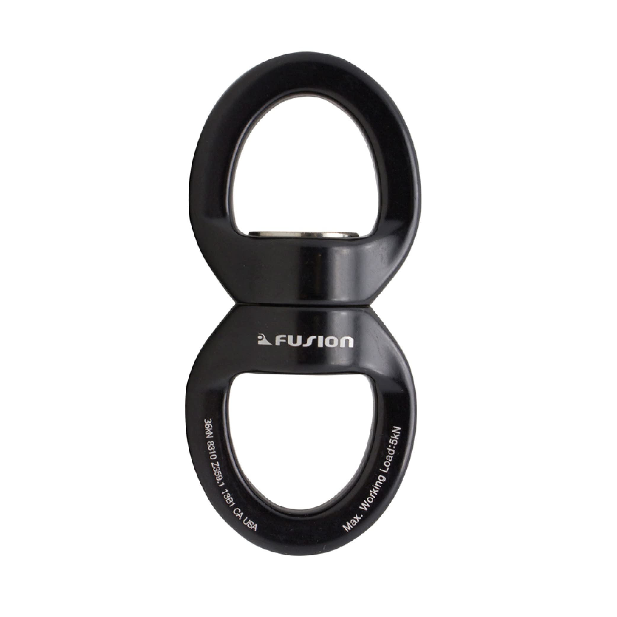 Fusion Climb Delta Swivel - 360° Rotational Hanging Device for Tree Swing, Therapy Swing, Aerial Yoga, Hammock & Rock Climbing | Heavy-Duty Safety Accessory | Perfect for Outdoor Play, Fitness Training & Relaxation (FP-8300-BLKBLK)