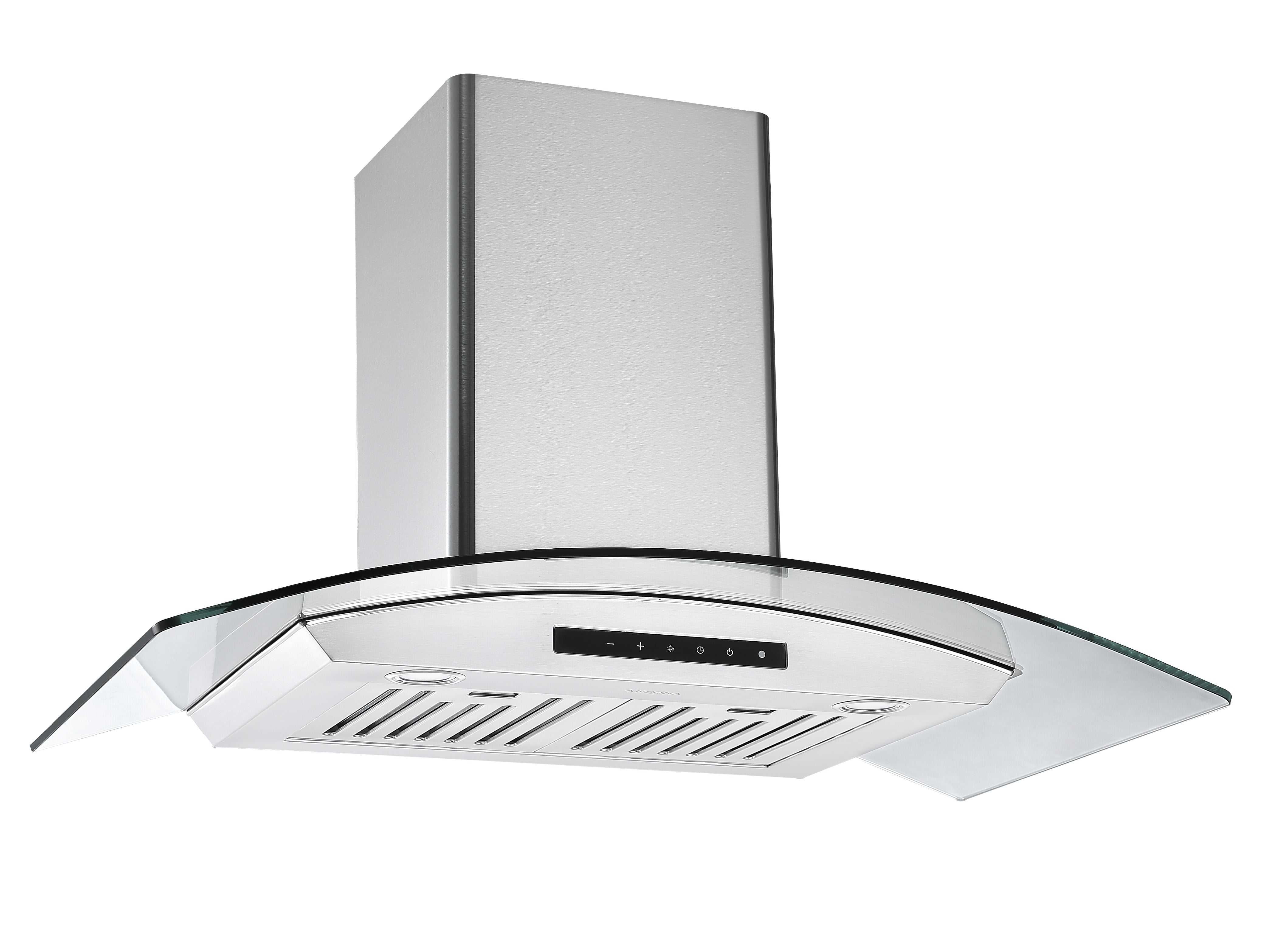 GCL636 36 Inch Stainless Steel Wall Mount Glass Canopy Range Hood with Night Light - Modern Kitchen Ventilation for Smoke & Odor Removal - Perfect for Home Cooking, Grilling, and Open-Concept Kitchens