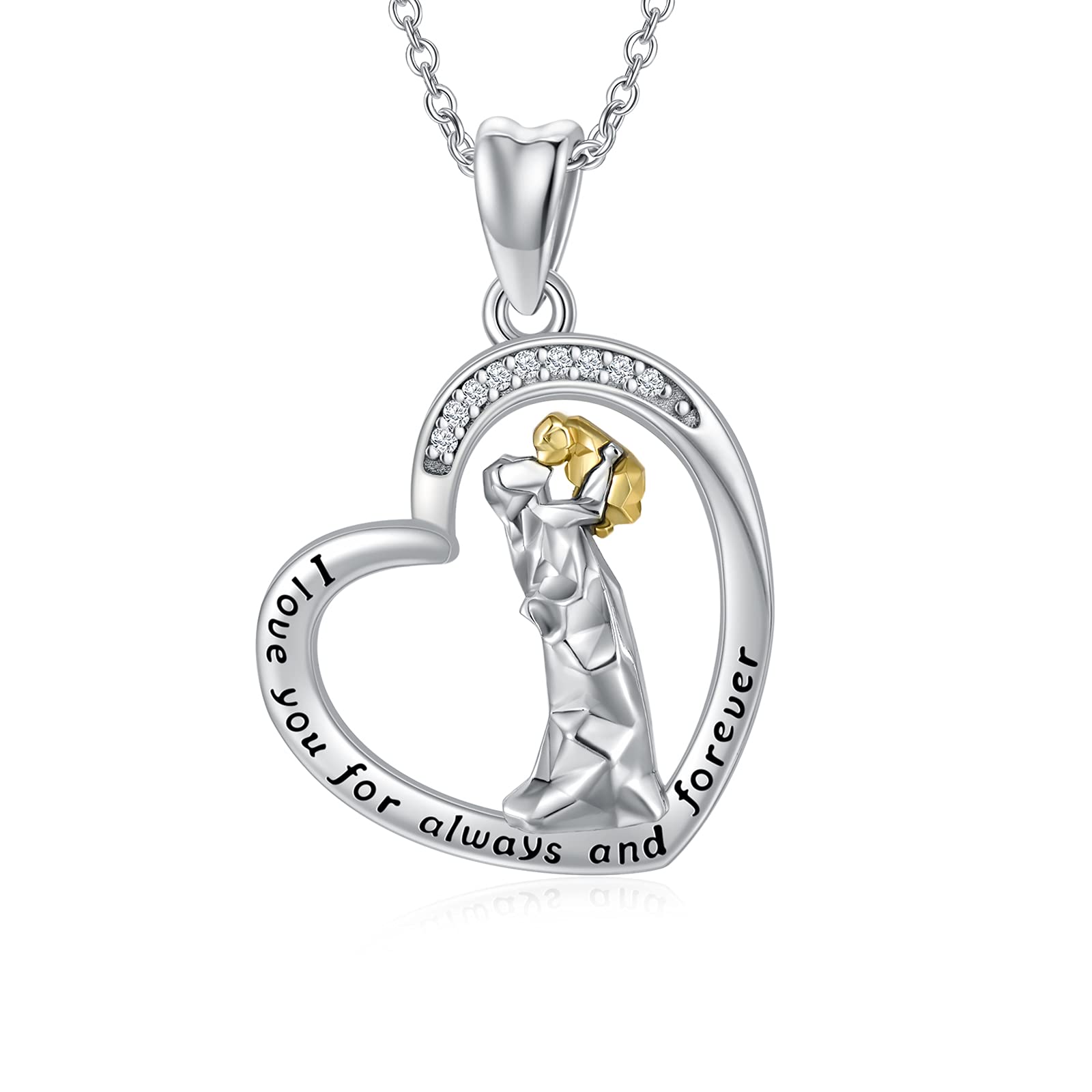 PELOVNY Sterling Silver Mom Necklace - Elegant S925 Jewelry Gift for Women, Perfect for Birthday, Christmas & Valentine's Day - Thoughtful Present for Wife, Sister, Grandma from Daughter or Son - Ideal for Special Occasions & Everyday Wear