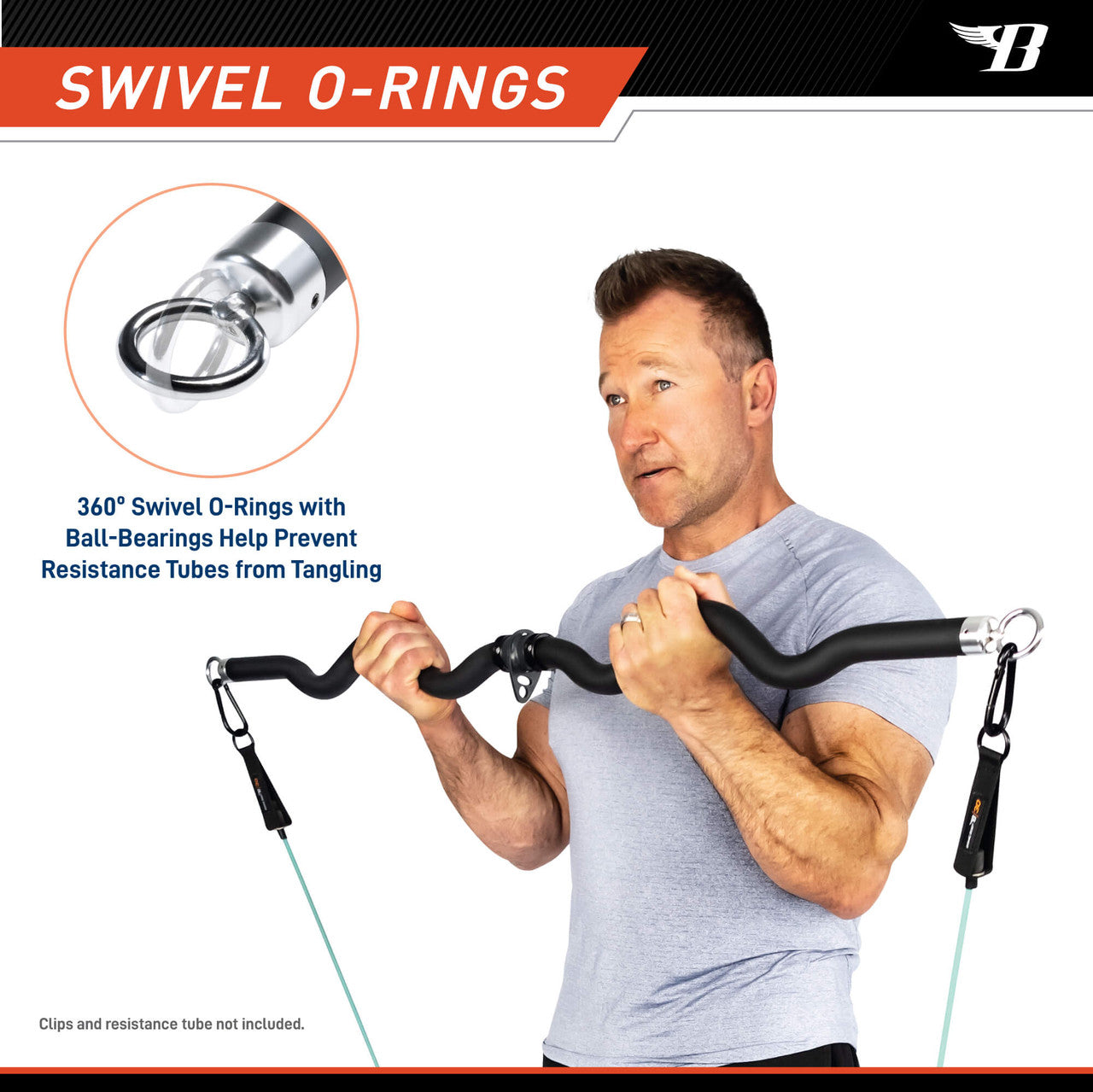 Premium Lat Pulldown & Bicep Curl Bar - Heavy Duty Exercise Equipment for Home Gym Workouts | BBEB 7355 | Bionic Body | Perfect for Strength Training & Muscle Building