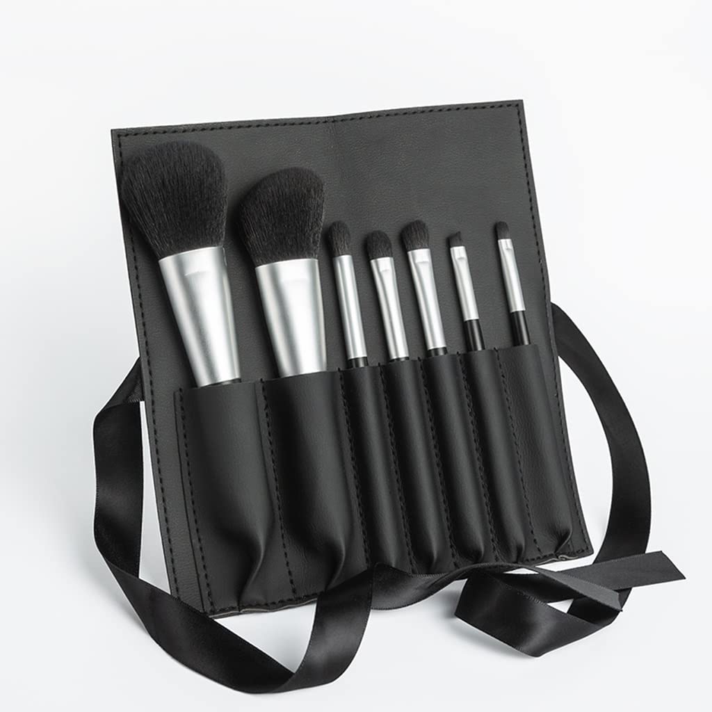 **XWWDP 7-Piece Professional Makeup Brush Set - Powder, Blending, Foundation, Eyeshadow, Eyebrow & Contour Brushes with Travel Cosmetic Bag (Color A) | Perfect for Travel, Everyday Makeup & Professional Use**