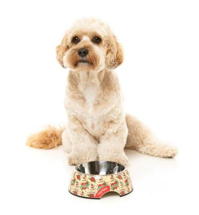 Ink'd Up Dog Bowl - Durable Pet Feeding Dish with Legendary Print for Tough Pups - Perfect for Large Breed Dogs & Outdoor Use