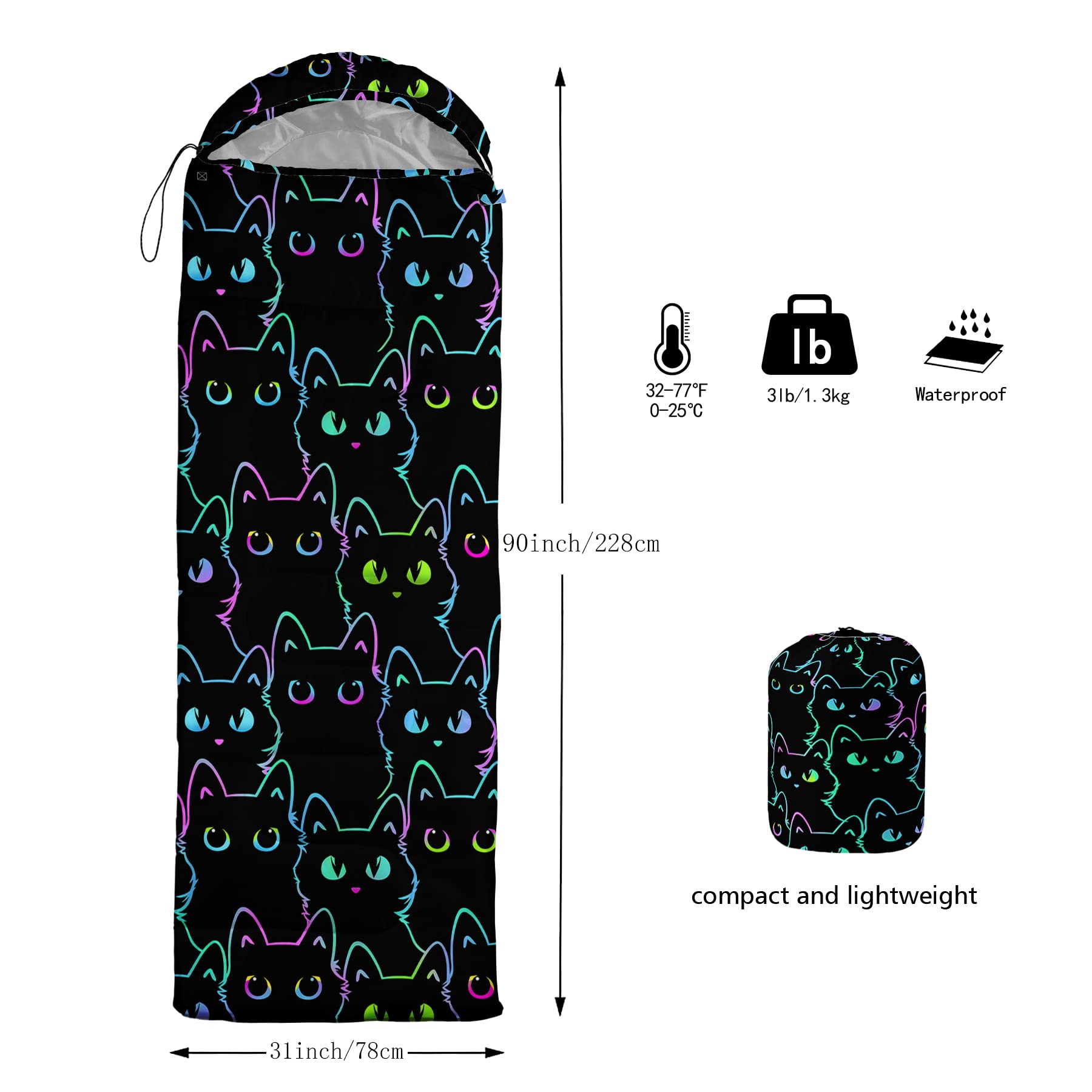 **3-Season Lightweight Waterproof Sleeping Bags for Adults & Kids - Warm & Cool Weather Camping Gear for Travel, Hiking & Outdoor Adventures**