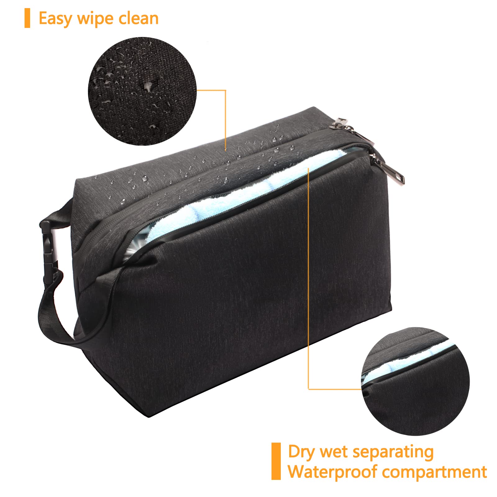 Men's Large Waterproof Travel Toiletry Bag - Vertical Bottle Organizer, Shaving Dopp Kit for Toiletries Accessories | Perfect for Business Trips, Gym & Camping Essentials