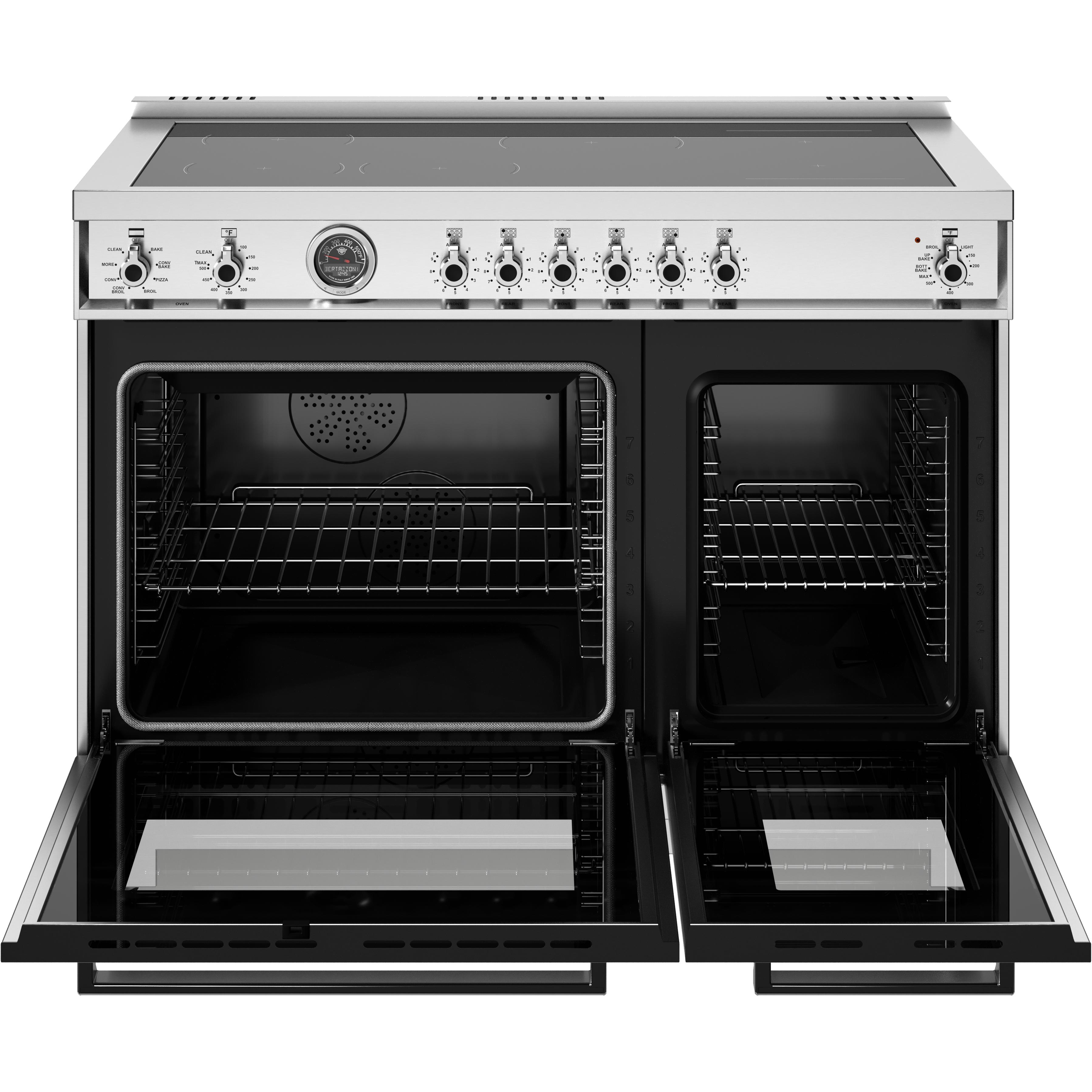 Bertazzoni PRO486IGFEPXT 48-Inch Freestanding Induction Range - Professional-Grade Italian Kitchen Appliance for Modern Home Cooking & Entertaining