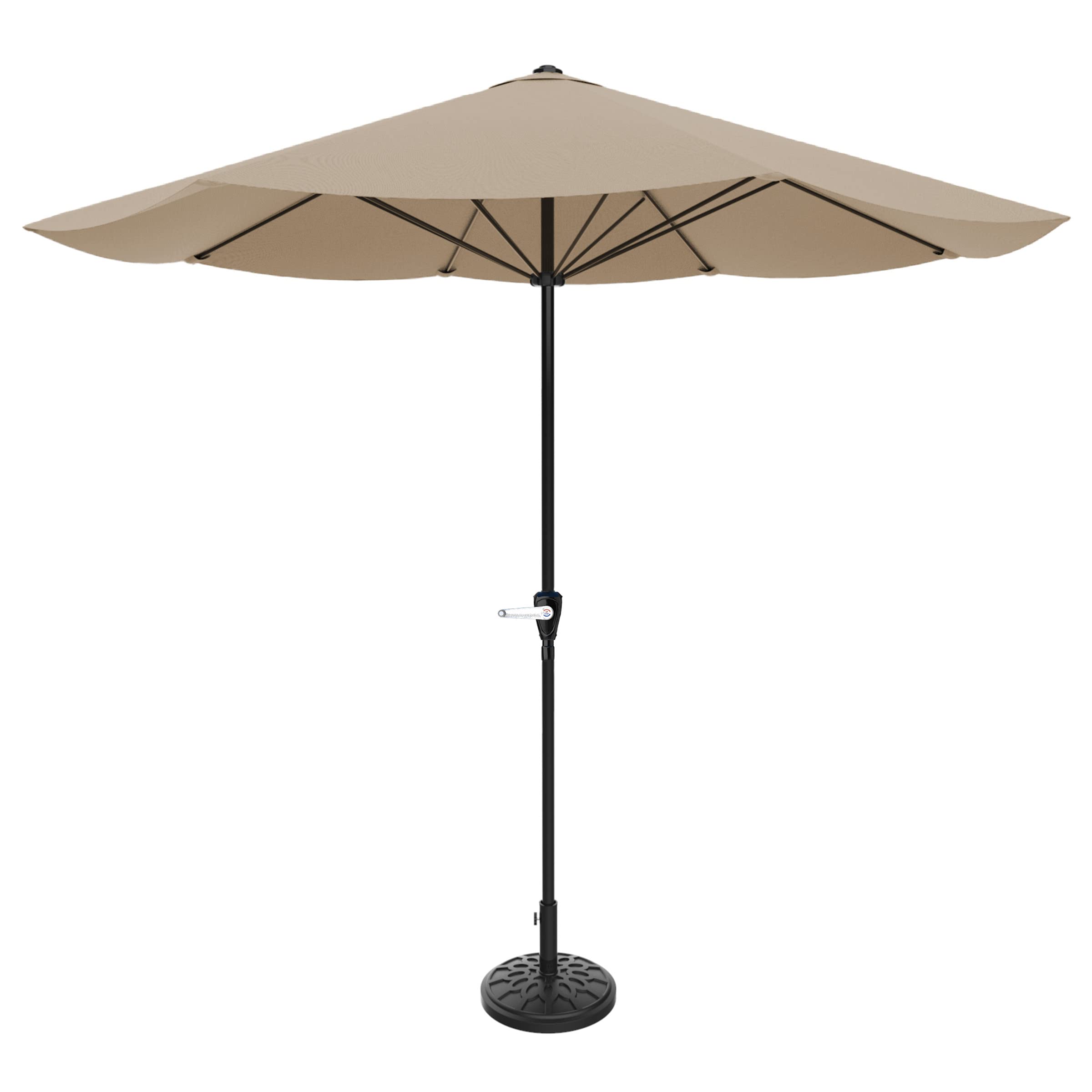 Pure Garden Patio Umbrella with Stand - Outdoor Sun Shade for Deck, Poolside, and Backyard - Heavy Duty Steel Frame & Wind Vent Design