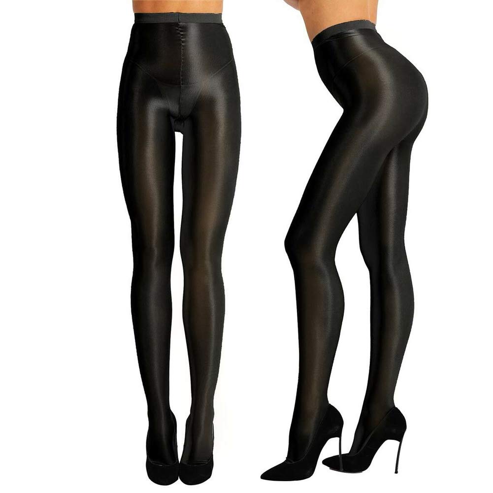 Leesuo Women's Sexy Lingerie Control Top Nylon Sheer Shaping Stockings Pantyhose - Shimmery Dance Tights for Evening Wear, Date Night & Special Occasions