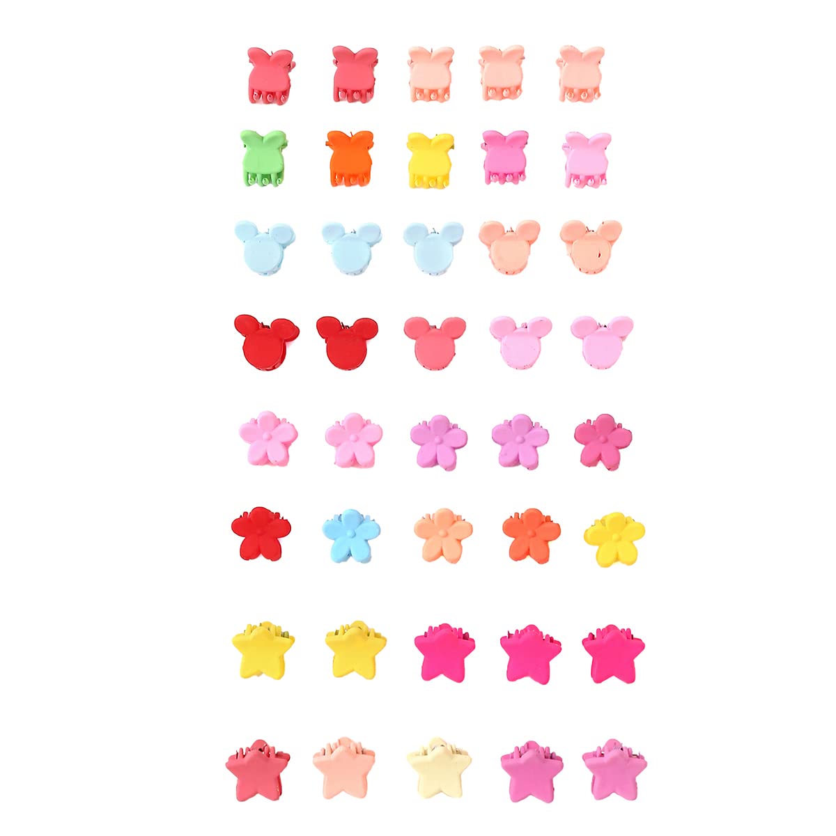 Melbees by Yellow Chimes 40-Piece Mini Hair Claw Clips for Girls & Kids - Colorful Small Hair Clips for Girls, Baby Hair Accessories - Perfect for School, Parties & Everyday Styling