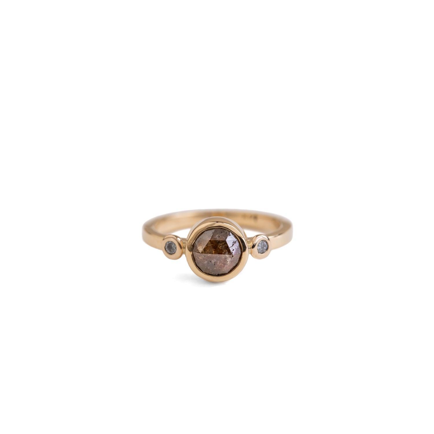 Kendra Cognac Diamond Ring – Elegant Vintage Style Jewelry for Women, Perfect for Weddings, Anniversaries & Special Occasions