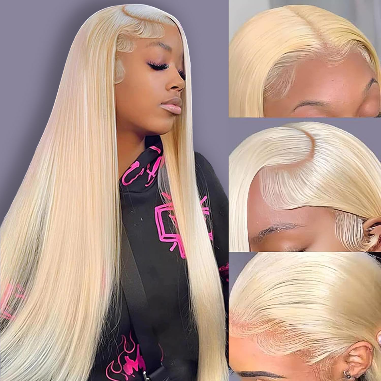 30 Inch 613 Blonde Human Hair Lace Front Wig - 13x6 HD Transparent Lace, 180% Density, Pre-Plucked, Glueless - Perfect for Daily Wear, Cosplay, and Special Occasions