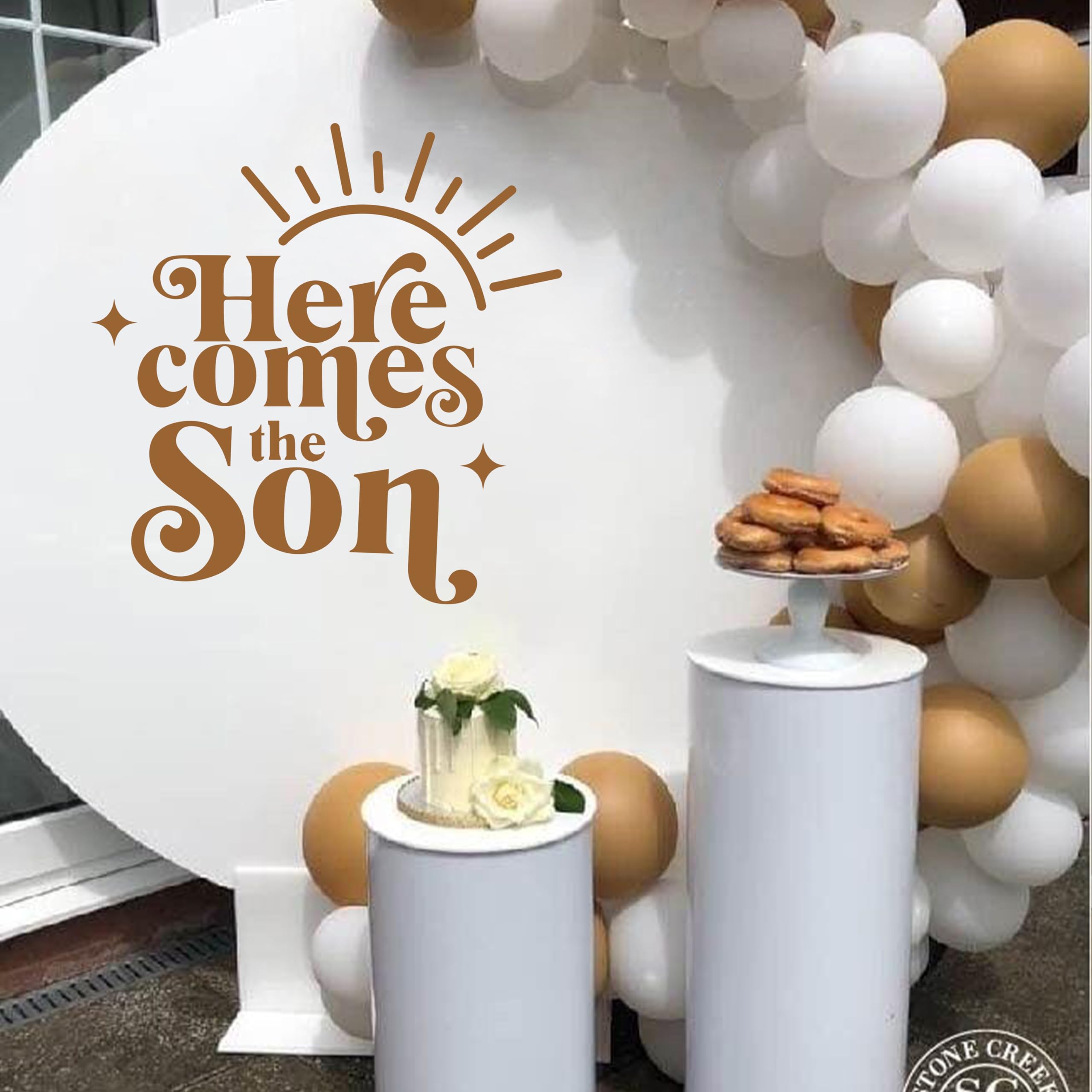 Here Comes The Son/Sun Baby Shower Wall Decor - Blue Boy Baby Shower Party Decorations, Newborn Photo Props, It's A Boy Banner for Nursery & Gender Reveal Celebrations - Perfect for Baby Showers, Birth Announcements, and First Birthday Parties