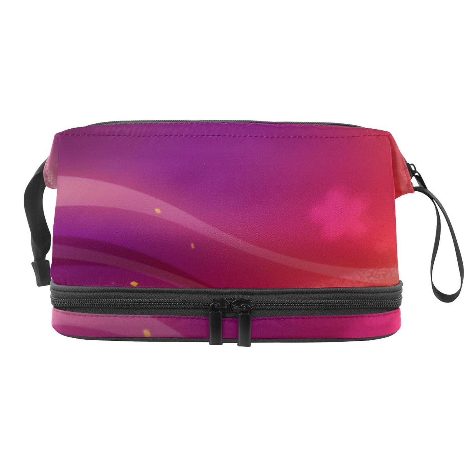 Large Travel Cosmetic Bag for Women - Colorful Gradient Makeup Organizer & Toiletry Pouch - Perfect for Vacation, Gym, and Everyday Use
