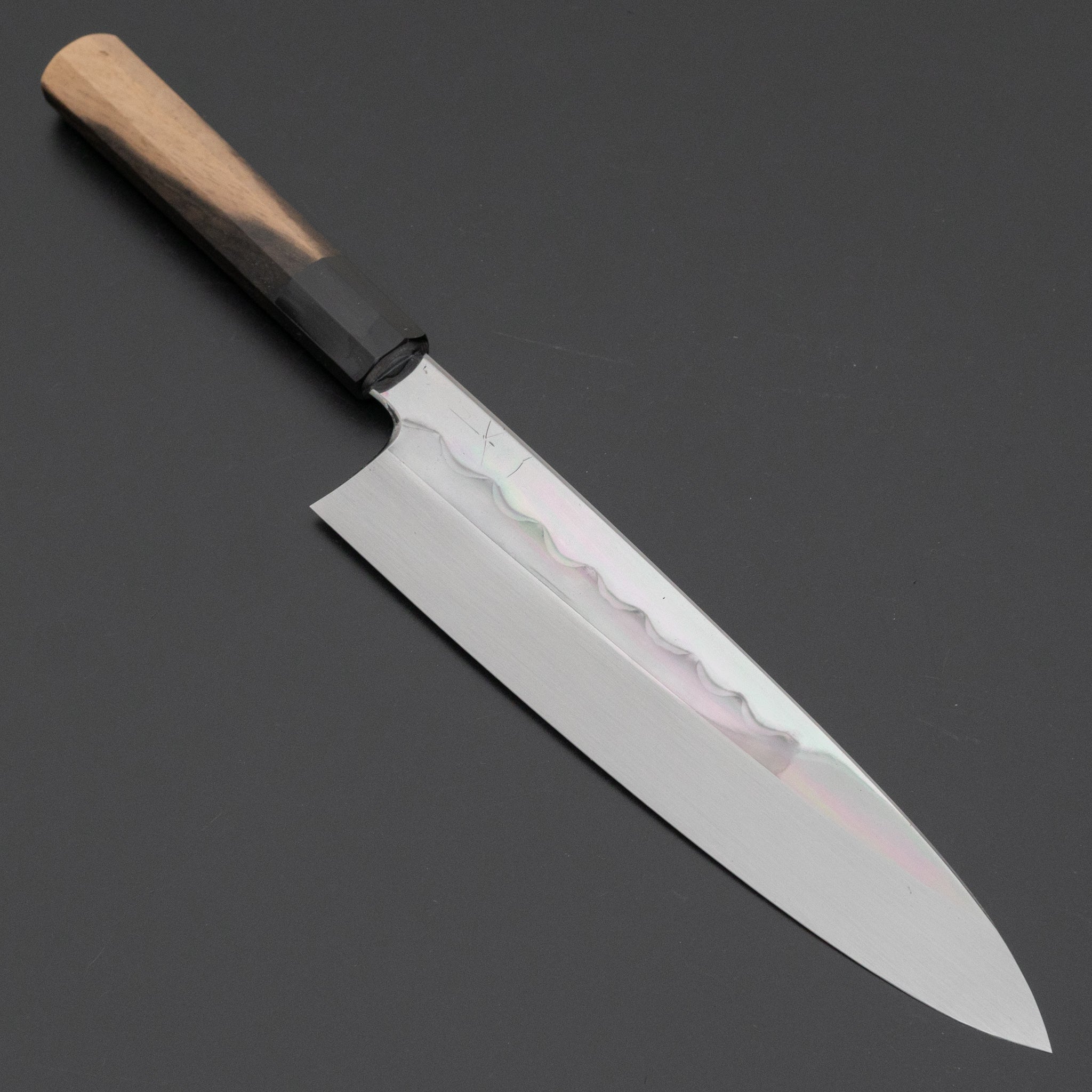 Hitohira Togashi White #1 Notaremon Mizu Honyaki Gyuto 240mm Japanese Chef Knife with Kurokaki Persimmon Handle (#086/Saya Included) - Premium Kitchen Knife for Sushi, Sashimi & Meat Cutting
