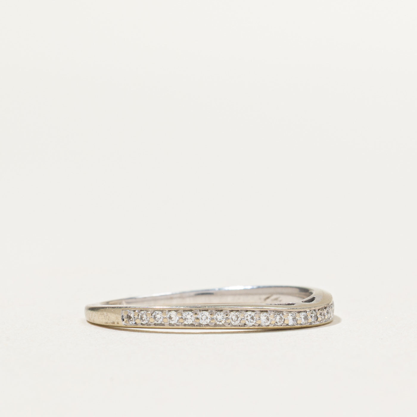 Semi Eternity Diamond Contour Band Ring - 0.13ctw Round Cut Diamond Wedding Band for Women - Size 5.5 - Perfect for Anniversary, Engagement, or Everyday Elegant Jewelry Gift