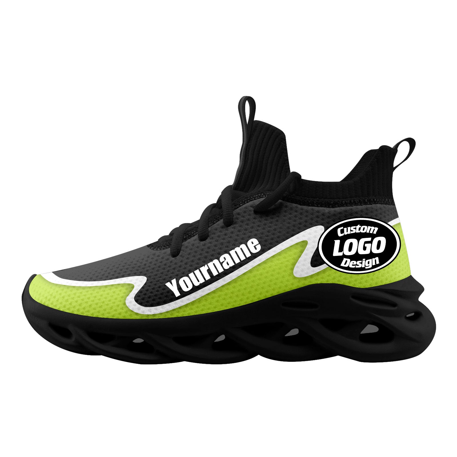 Custom Dark Gray Green Maxsoul Personalized Sneakers - Breathable Lightweight Comfortable Shoes for Men & Women - Perfect for Running, Gym, Workout & Casual Wear (FN030A E020011, Size 8)