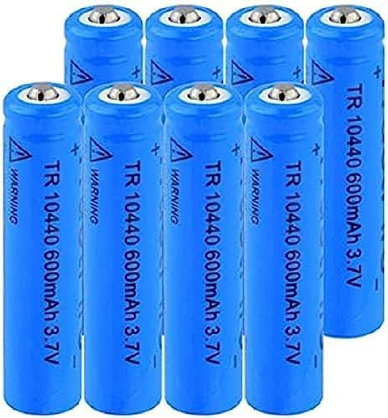 10440 Rechargeable Li-ion Batteries 3.7V 600mAh - 8 Pack for Flashlights, Toys, Electronics & DIY Projects