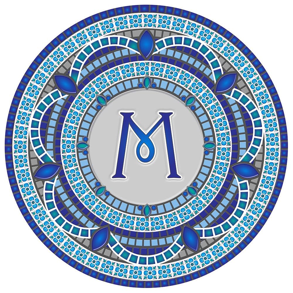 Custom Monogram Decorative Pool Mosaic Art - Personalized Size & Design - Easy Drop-in Installation for Backyard, Patio & Swimming Pool Decor