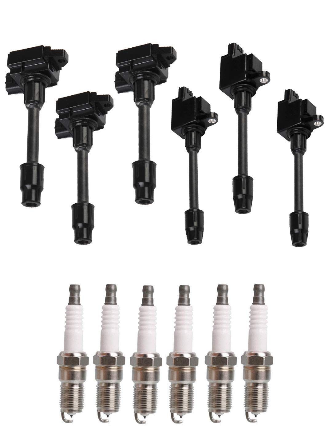ENA Set of 6 Ignition Coil Packs & 6 Platinum Spark Plugs - Compatible with 2000-2001 Infiniti Nissan Maxima I30 3.0L V6 - Replaces UF348 UF363 C1266 C1267 4503 - Perfect for Engine Performance & Smooth Acceleration
