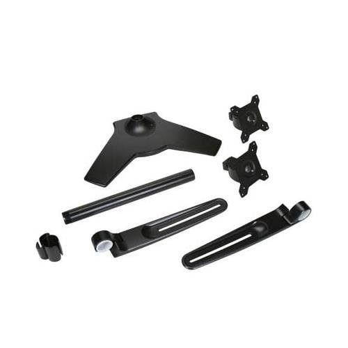 Planar AS2 Black Dual Monitor Stand - Heavy Duty Adjustable Desk Mount for 13-27 Inch Screens - Perfect for Home Office, Gaming & Workstations