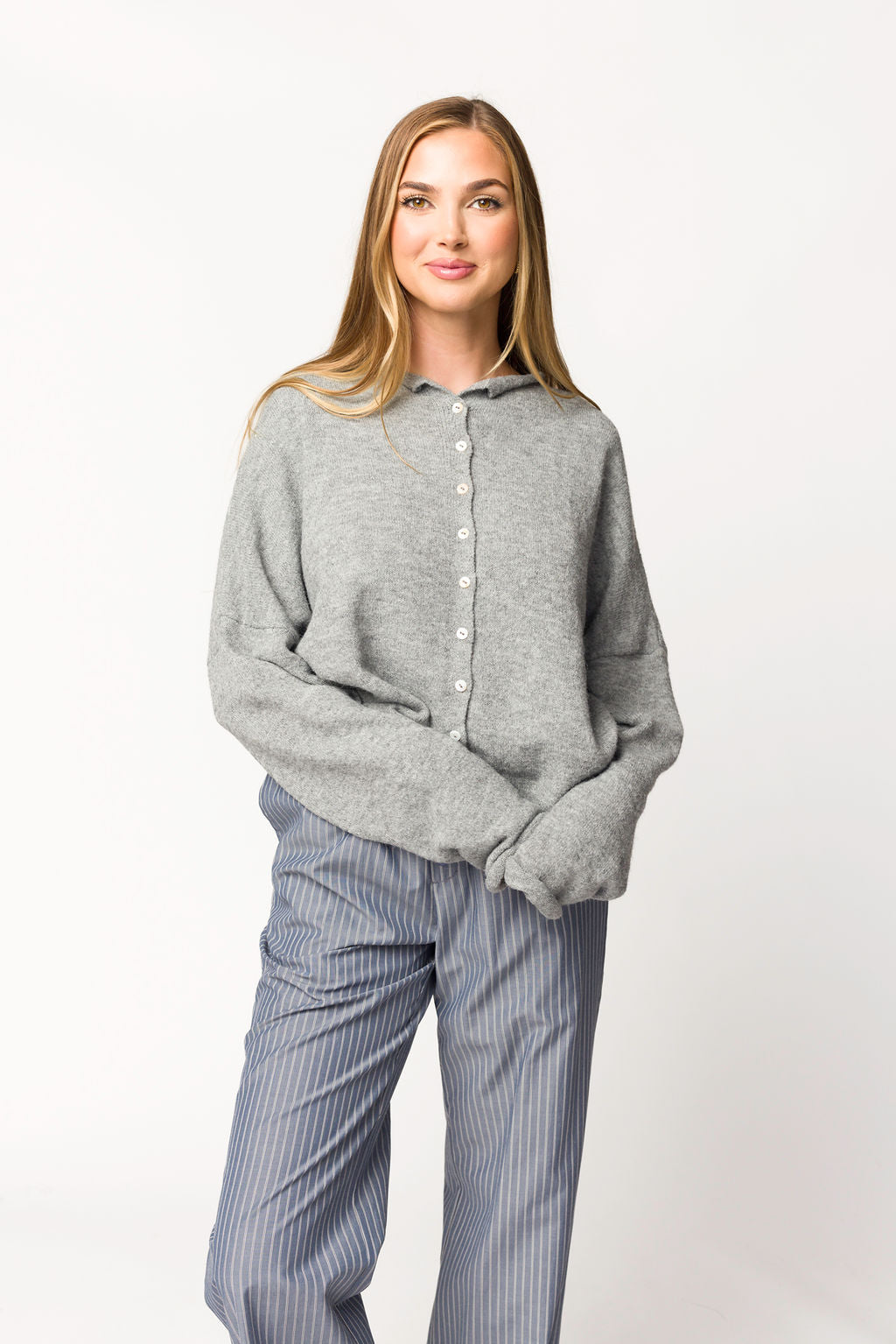 Piper Cardigan in Heather Grey - Soft Knit Women's Sweater for Fall & Winter | Cozy Office Wear & Casual Outfits
