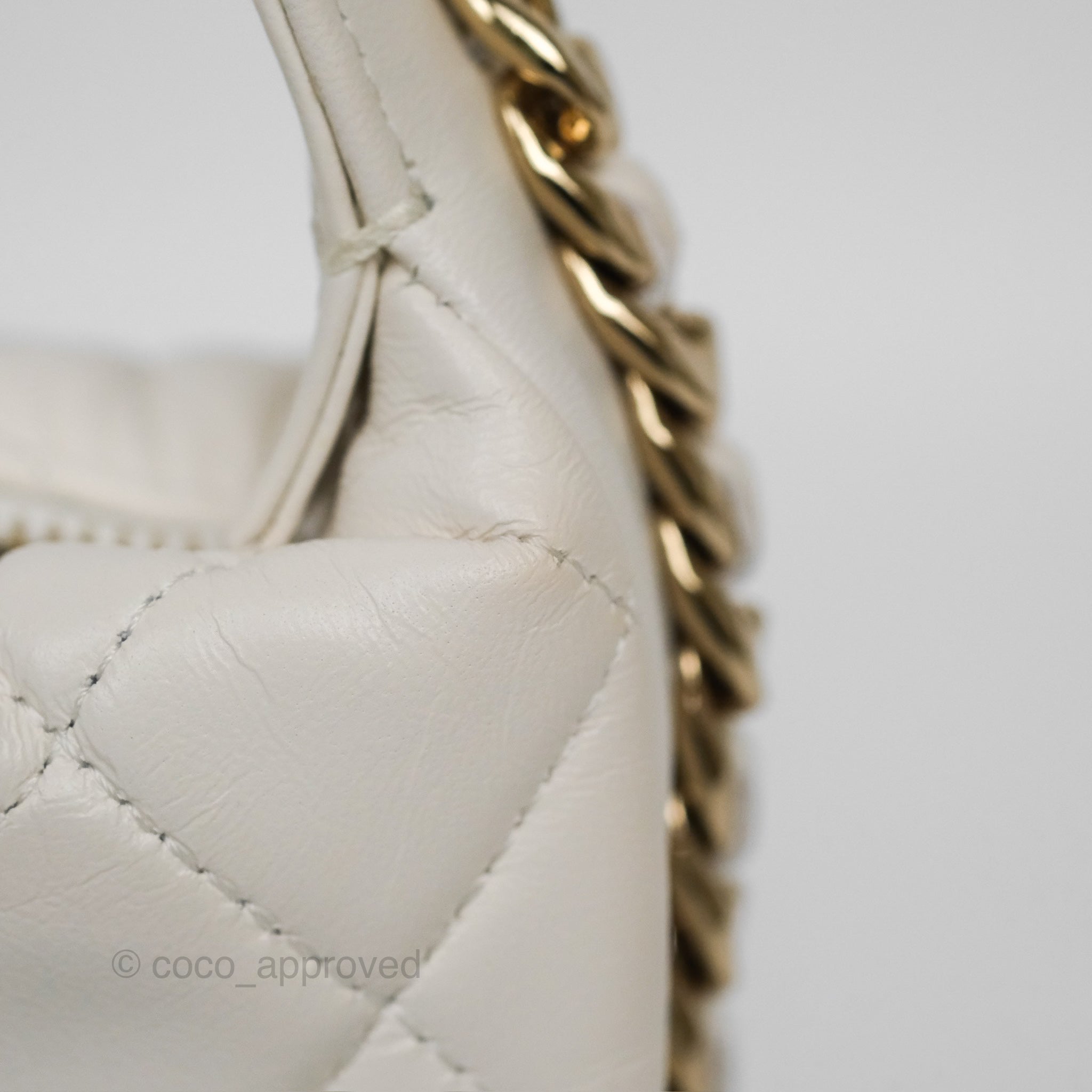 Chanel Chain Around Mini Hobo Bag in White Lambskin Leather with Gold Hardware 23C - Perfect for Evening Events & Luxury Fashion Accessories
