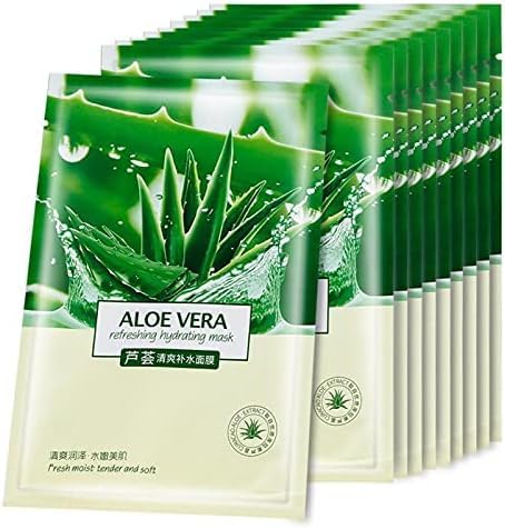 Aloe Vera Face Mask Sheet - Hydrating, Soothing & Moisturizing Facial Mask with Aloe Vera Extract for Dry & Sensitive Skin | Ultra-Thin Oil Control Sheet Mask | Perfect for Daily Skincare Routine, Spa Day & Travel | 1Pc