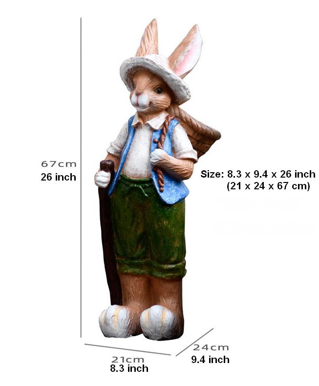 Large Rabbit Statue for Garden - Modern Outdoor Decor Sculpture, Bunny Flowerpot for Courtyard & Villa Landscaping | Perfect for Patio, Lawn & Backyard Decorations