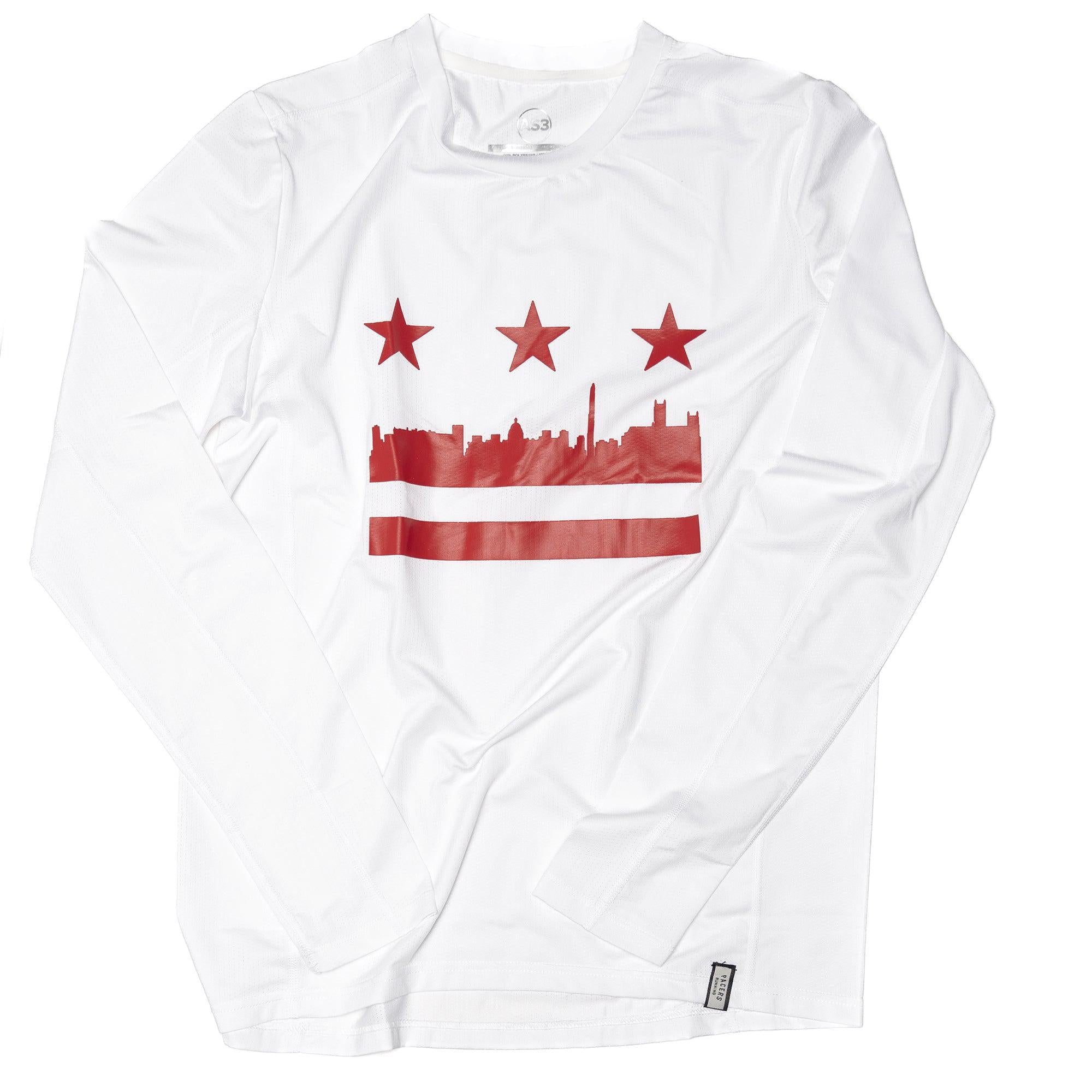 2:02 DC Flag Long Sleeve T-Shirt - Patriotic American Graphic Tee for Men & Women - Comfortable Casual Wear for Everyday, Workout, and Outdoor Activities