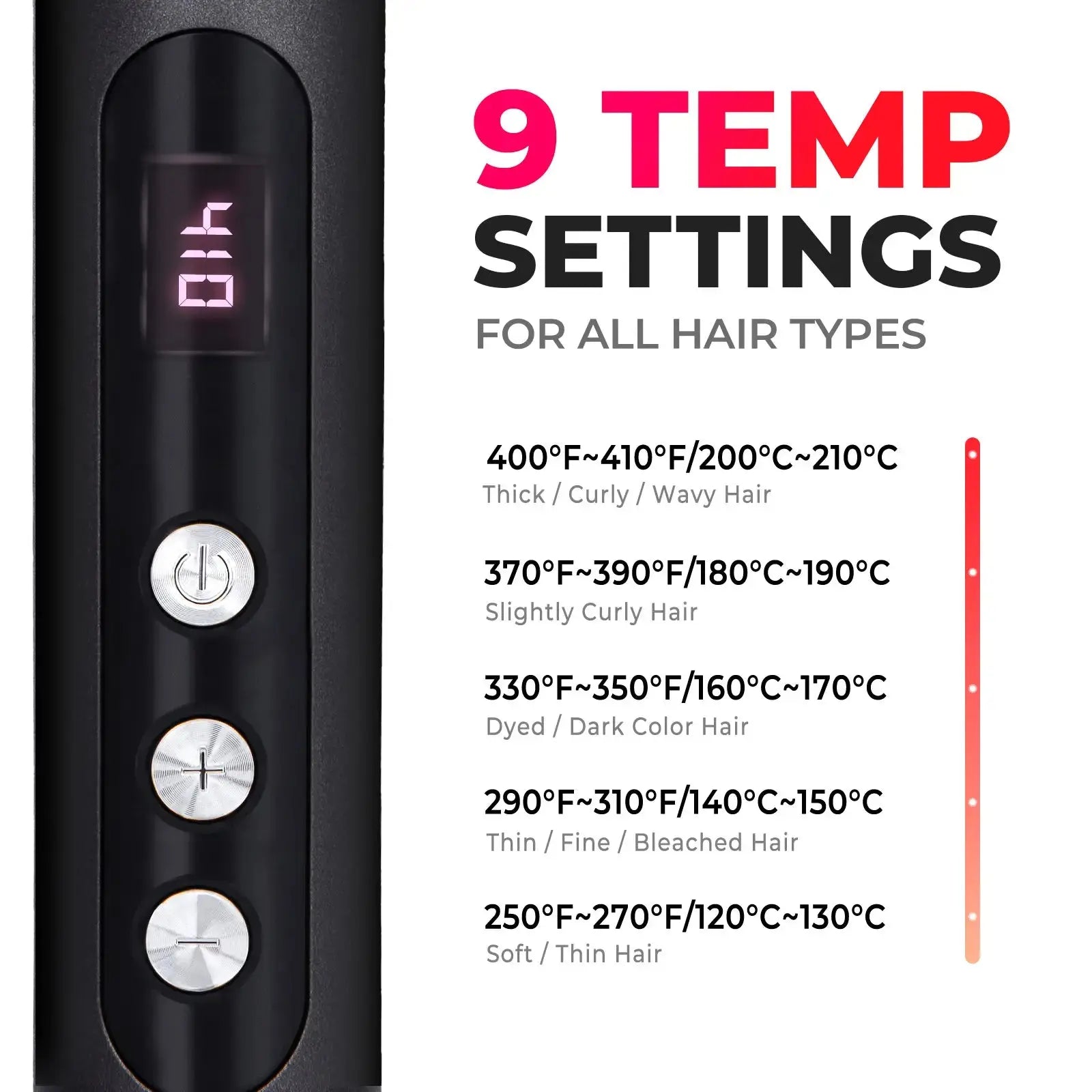 TYMO Ring Plus - 2-in-1 Hair Curling & Styling Iron with Adjustable Temperature, Perfect for Home Salon & Travel Styling